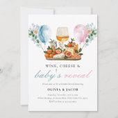 Wine & Cheese Gender Reveal Party Kaart (Voorkant)