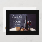 Wine_Cheese Sla de datum op! Aankondigingskaart (Voorkant / Achterkant)