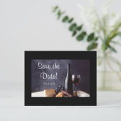 Wine_Cheese Sla de datum op! Aankondigingskaart (Staand voorkant)