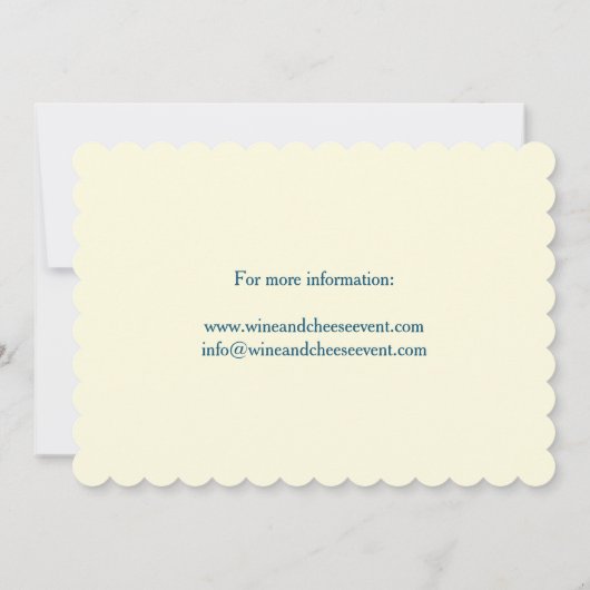 Wine Cheese Tasting Cocktail Party Stilton Blue Kaart (Achterkant)