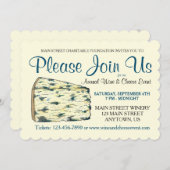 Wine Cheese Tasting Cocktail Party Stilton Blue Kaart (Voorkant / Achterkant)