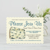 Wine Cheese Tasting Cocktail Party Stilton Blue Kaart (Staand voorkant)