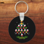 Wine Christmas Tree Ornaments Xmas Pajama Men Wom  Sleutelhanger (Voorkant)