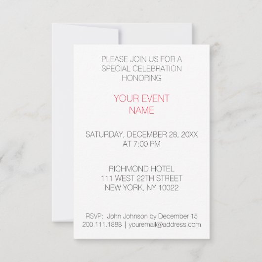 Wine Cocktail Party Invitation Vip Uitnodiging (Achterkant)