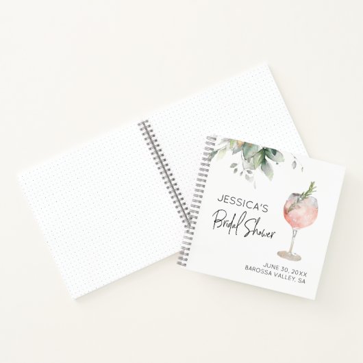 Wine Cocktail roze Vrijgezellenfeest Guest Book Notitieboek (Binnen)