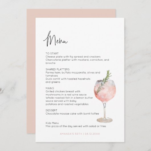 Wine Cocktail Thema Leeftijd tot Perfect Bridal Me (Voorkant / Achterkant)