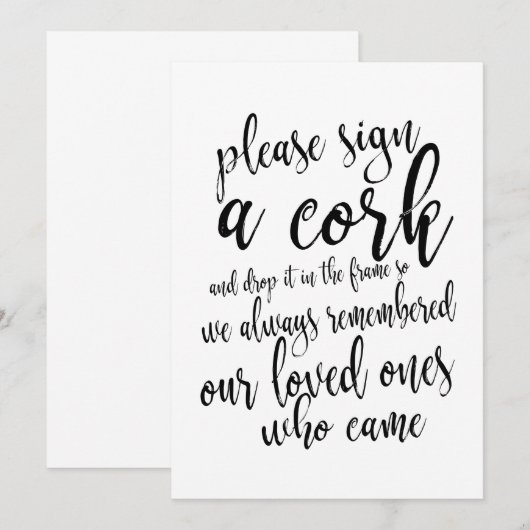 Wine Cork Guest Book Affordable Weddenschap (Voorkant / Achterkant)