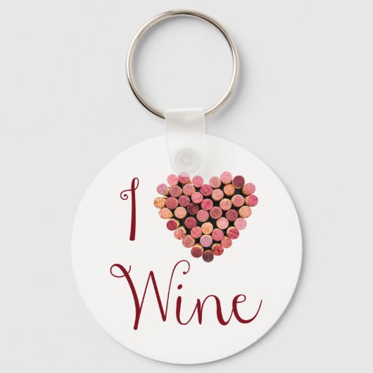 Wine Cork Heart Keychain (Voorkant)