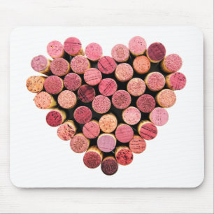 Wine Cork Heart Mousepad Muismat