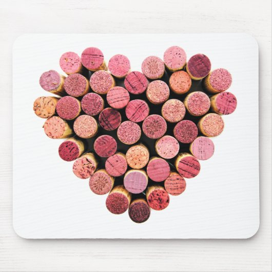 Wine Cork Heart Mousepad Muismat (Voorkant)