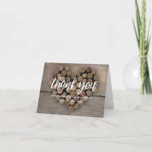 Wine Cork Heart Thank You notes Bedankkaart