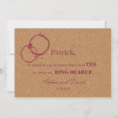 Wine Cork Weddenschap... zal je mijn Ring Bearer z Kaart (Achterkant)
