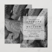 Wine Cork Wedding Invitation Kaart (Voorkant / Achterkant)