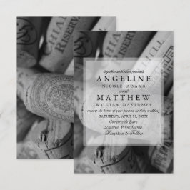Wine Cork Wedding Invitation Kaart