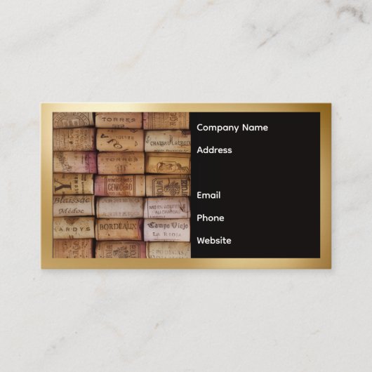 Wine Corks Business Card Visitekaartje (Voorkant)