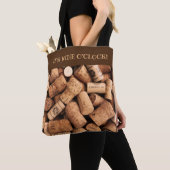 Wine Corks Foto: Wine O'Clock Slogan Tote Bag (Dichtbij)