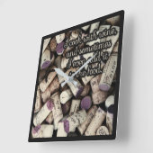 Wine Corks Quote-wandklok Vierkante Klok (Hoek)
