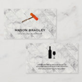 Wine Corkschroef | Marble Tile Visitekaartje (Voorkant / Achterkant)