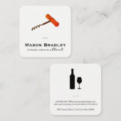 Wine Corkschroef Vierkante Visitekaartje (Voorkant / Achterkant)