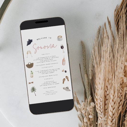 Wine Country Bachelorette Weekend Route Kaart