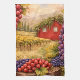 Wine Country Harvest Grapes Tea Towel – Vineyard  Theedoek