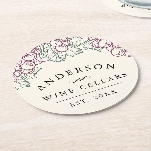 Wine Country | Personalized Home Wine Cellar Ronde Kartonnen Onderzetter (Gebogen)