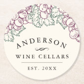 Wine Country | Personalized Home Wine Cellar Ronde Kartonnen Onderzetter (Voorkant)