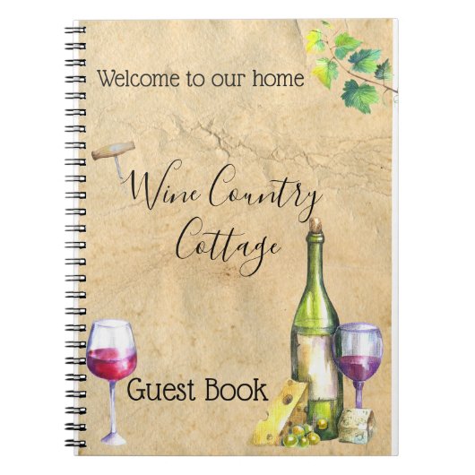 Wine Country Vakantiehuis Gastenboek Winery Notitieboek (Voorkant)