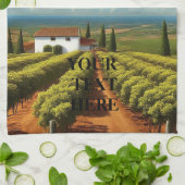 Wine Country Vineyards Personaliseren Tekst wijzig Theedoek (Gevouwen)