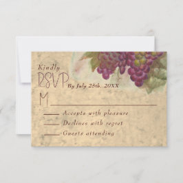 Wine Country Wedding Rustic Elegant RSVP Card Kaartje