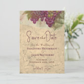 Wine Country Wedding Save the Date Sepia Photo (Staand voorkant)