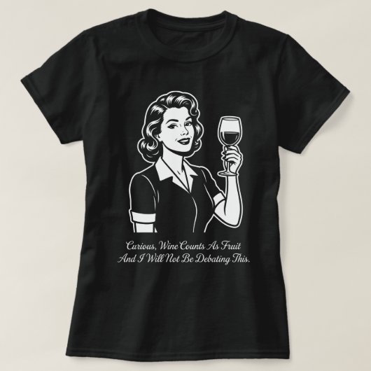 Wine Counts As Fruit Retro T-Shirt (Design voorkant)