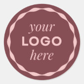 Wine Custom Minimalist Logo Circle Sticker (Voorkant)