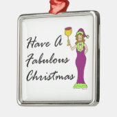 Wine Diva Fabulous Kerstmis Metalen Ornament (Links)