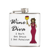 Wine Diva "Ik word niet Drink, ik krijg verbluffen Heupfles (Voorkant)