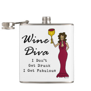 Wine Diva "Ik word niet Drink, ik krijg verbluffen Heupfles