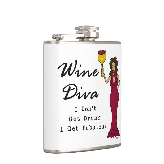 Wine Diva "Ik word niet Drink, ik krijg verbluffen Heupfles (Rechts)