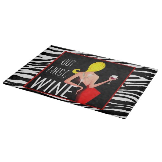 "Wine DIVA" - Maar eerst, wijn... Snijplank (Hoek)