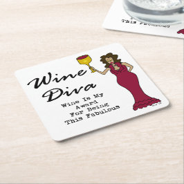 Wine Diva "Wine is mijn onderscheiding voor het ve Kartonnen Onderzetters