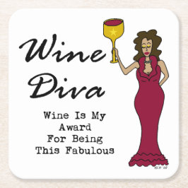 Wine Diva "Wine is mijn onderscheiding voor het ve Kartonnen Onderzetters