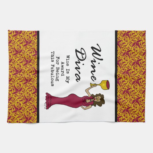 Wine Diva "Wine is mijn onderscheiding voor het ve Theedoek (Horizontaal)