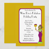 Wine Diva's Fabulous Holiday Party Kaart (Voorkant / Achterkant)