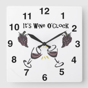 Wine Drinkers Wall Clock - alleen Gift Wine Lovers Vierkante Klok