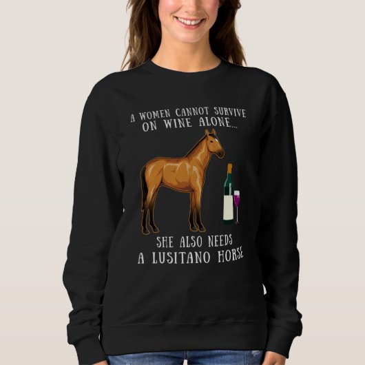 Wine Drinking And Lusitano Horse Riding Trui (Voorkant)