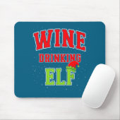 Wine Drinking Elf Christmas Family Matching Group  Muismat (Met muis)