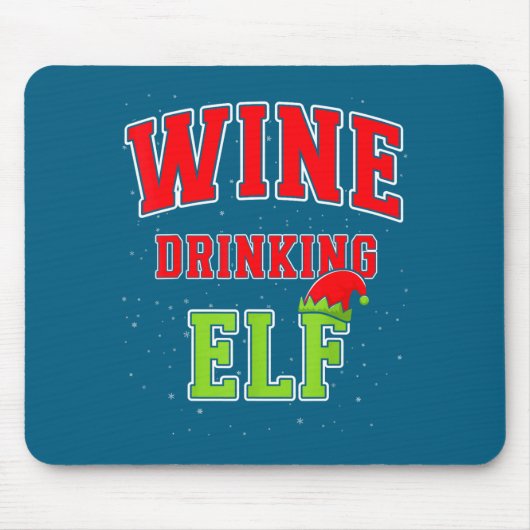 Wine Drinking Elf Christmas Family Matching Group  Muismat (Voorkant)