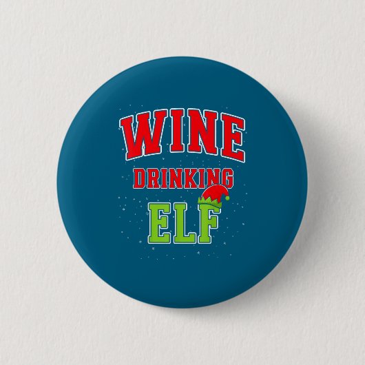 Wine Drinking Elf Christmas Family Matching Group  Ronde Button 5,7 Cm (Voorkant)