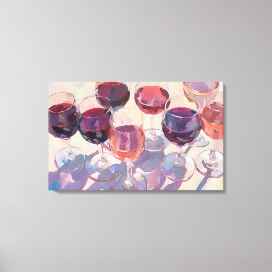 Wine drinks Red Tropical pink wine drink set  Canvas Afdruk (Voorkant)