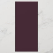 Wine, Dusty Purple, Dark Teal Wedding | Menu (Achterkant)