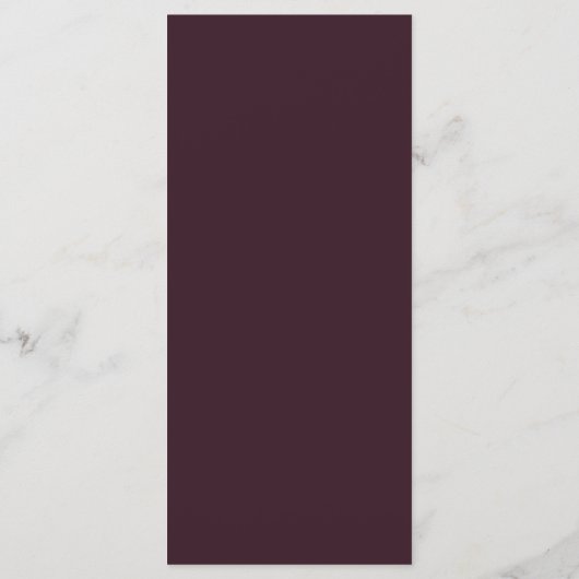 Wine, Dusty Purple, Dark Teal Wedding | Menu (Achterkant)